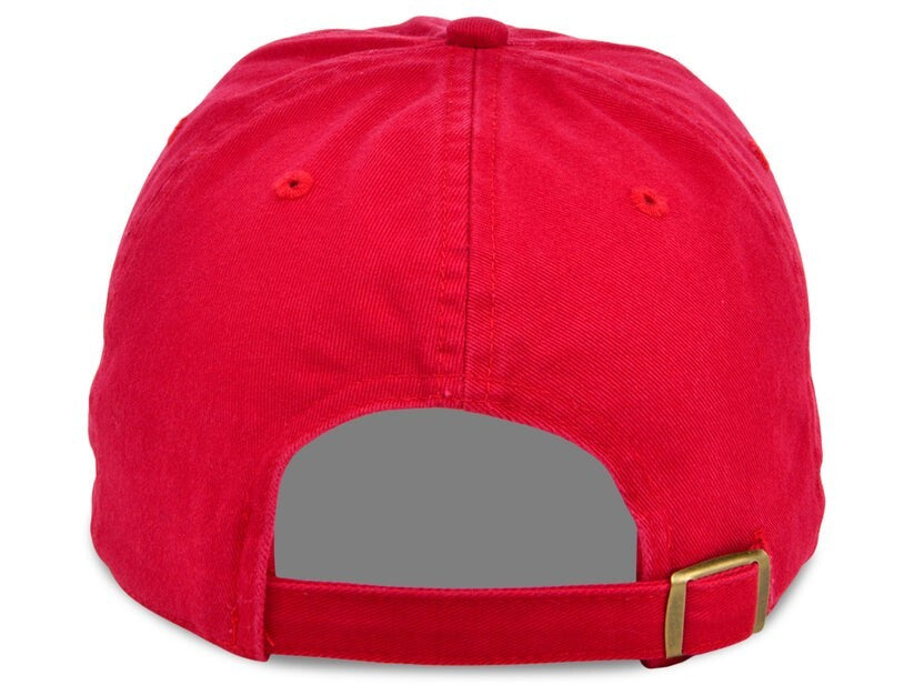 Unisex 6 Panel Plain Baseline Cap / Red / £18