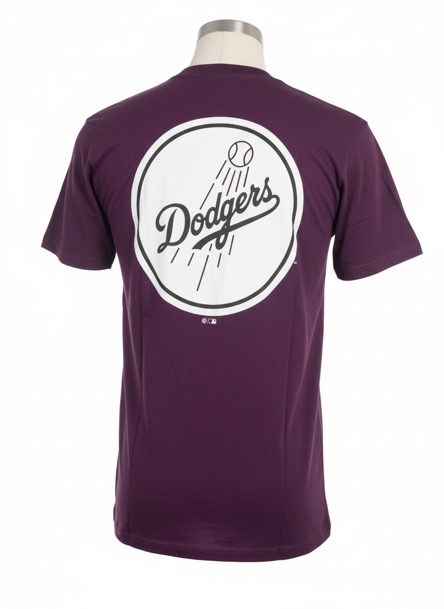 47 Mens LA Dodgers T-Shirt / Plum Purple / Backer Echo / RRP £25