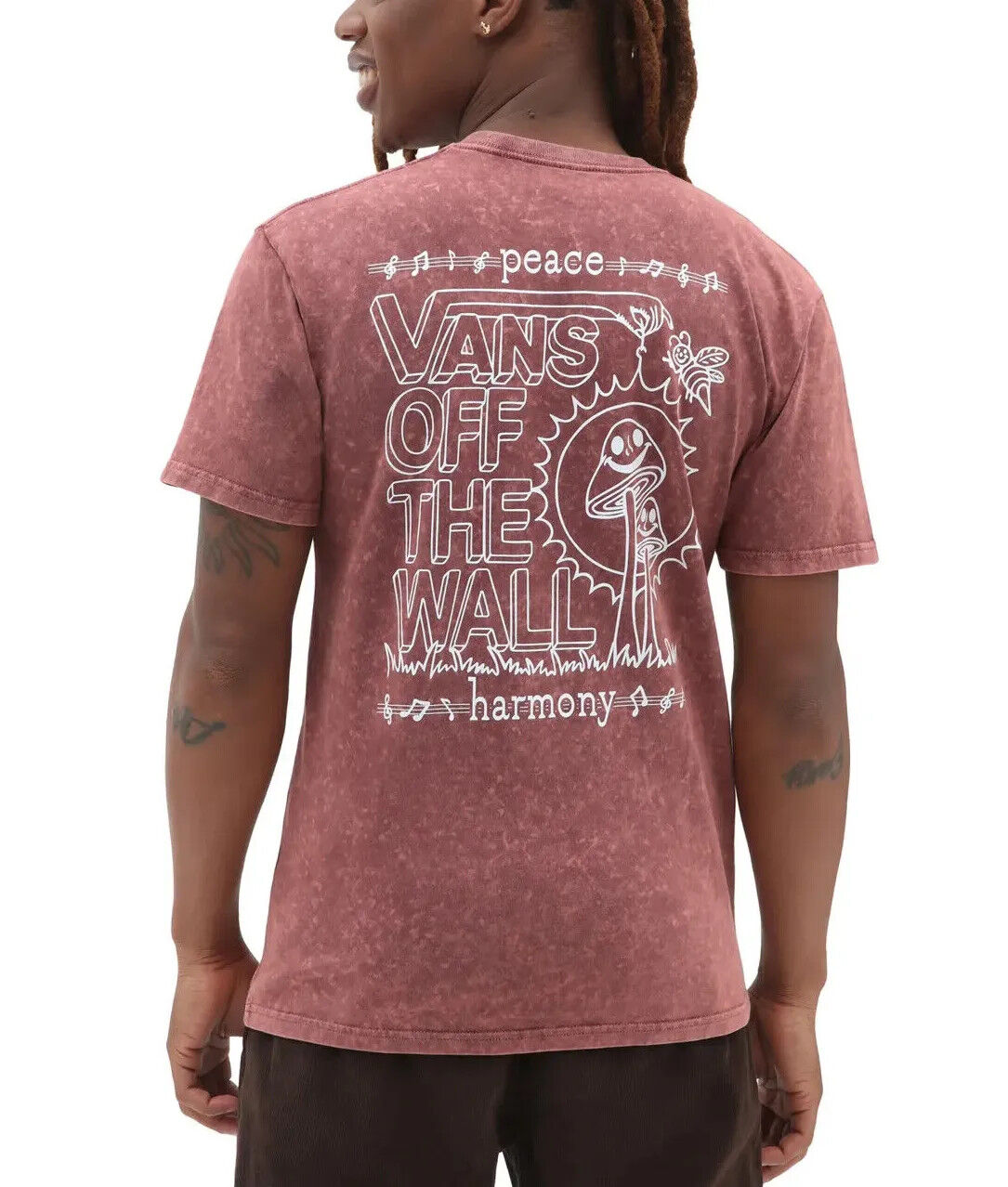 Vans Mens Plant Harmony Acid Wash T-Shirt / Red / RRP £42