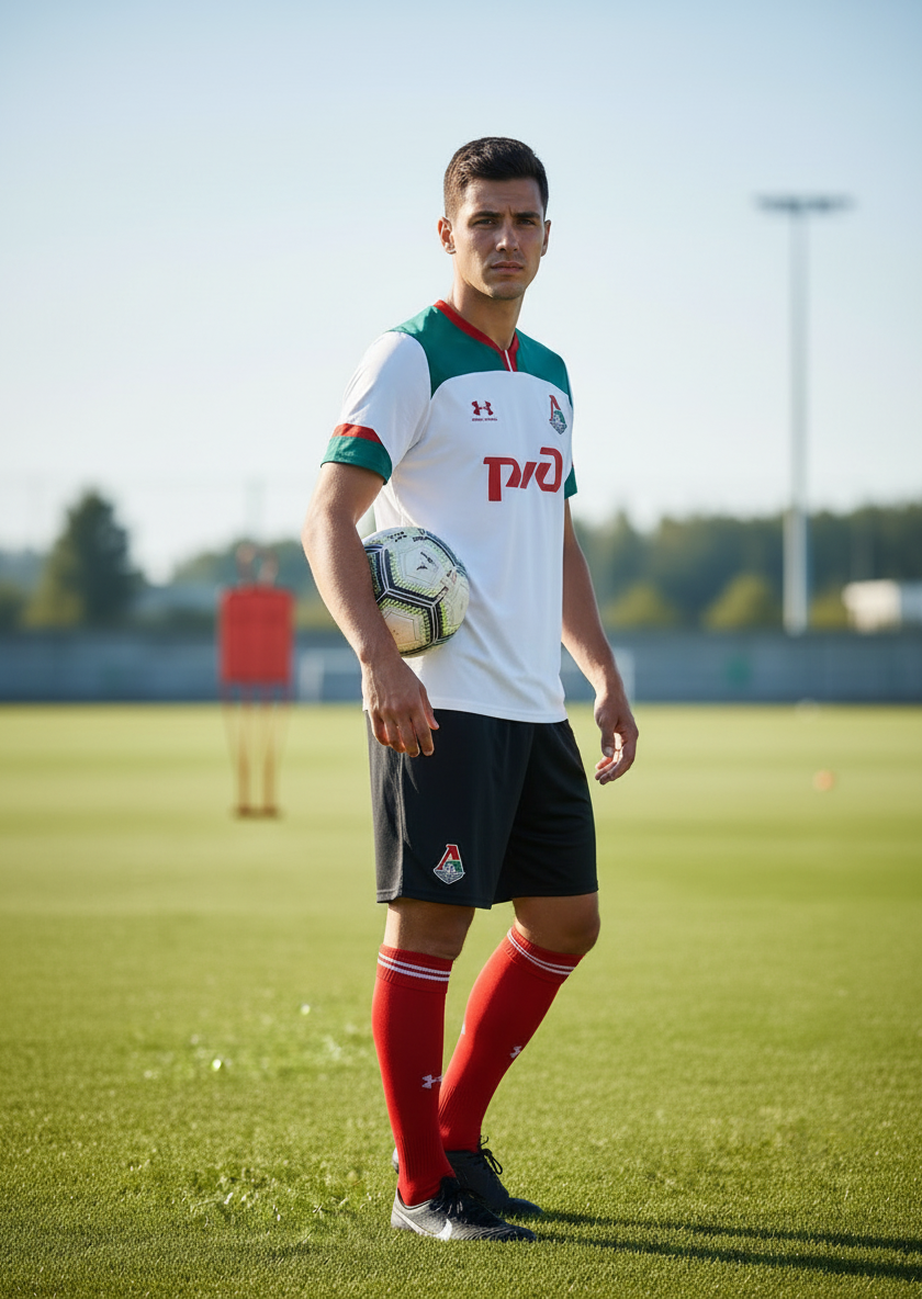 Under Armour Football Shirt / White Lokomotiv Moscow Away Jersey / RRP £55