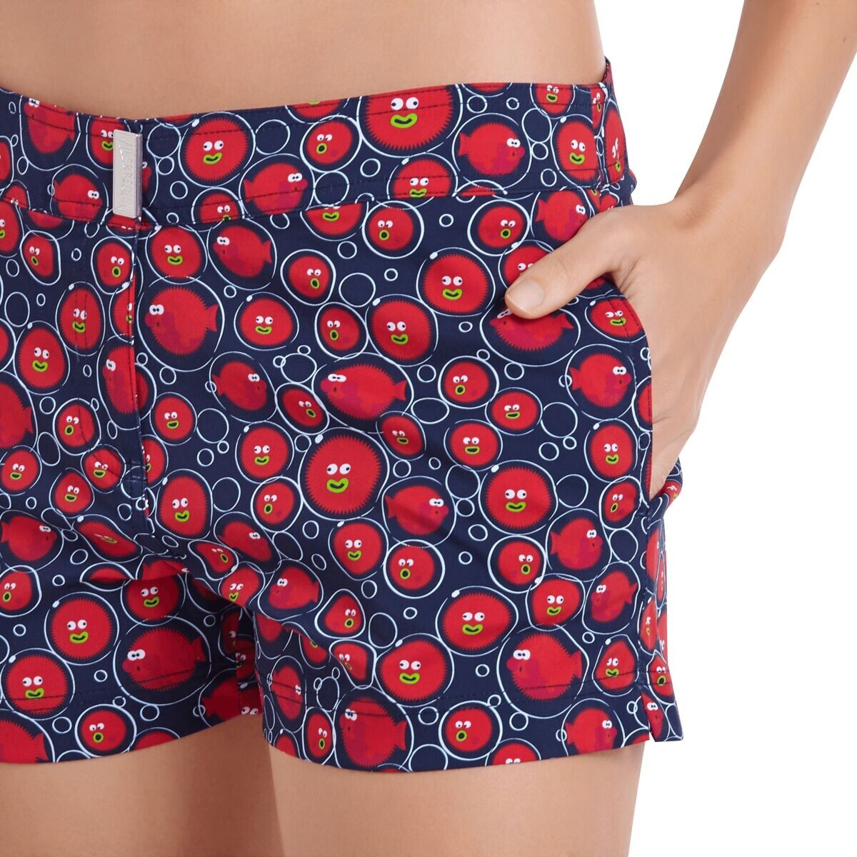 Vilebrequin Womens Swim Short / Ferise / Navy Red / RRP £190