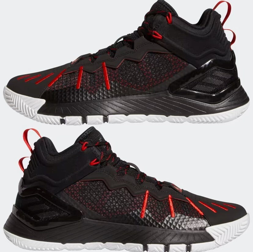Adidas Mens D Rose Son of Chi Basketball Shoes / Black Red White / RRP £90