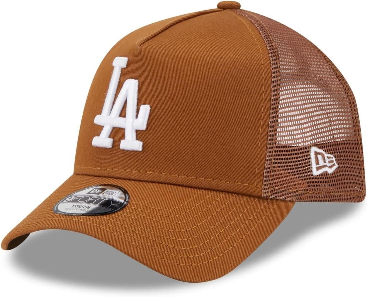 LA Dodgers New Era Kids Essential Trucker / Brown White / £22