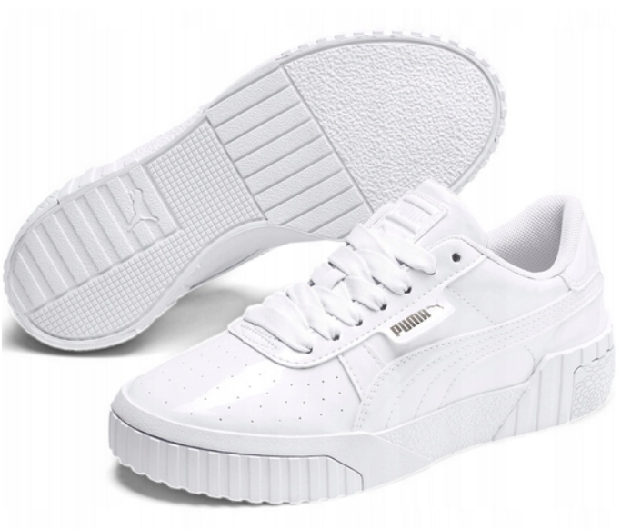 Puma Kids Cali Patent Trainers / Triple White / RRP £50