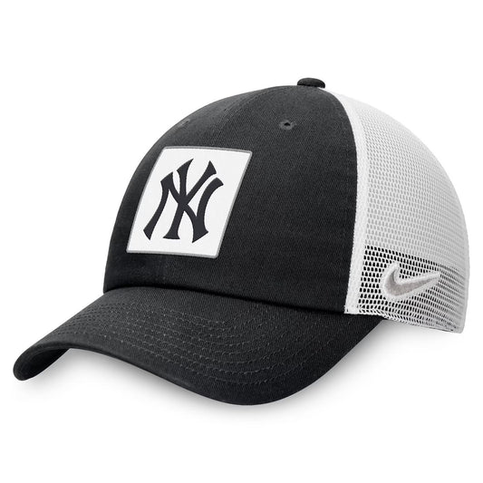 Nike New York Yankees MLB Rise Structured Trucker Cap / Black White / RRP £38