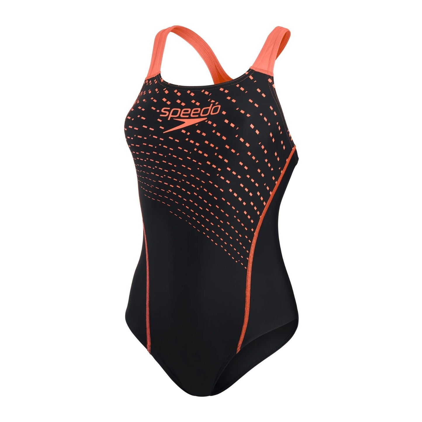 Speedo Women's Medley Logo Medalist Swimsuit / Black Red / RRP £30