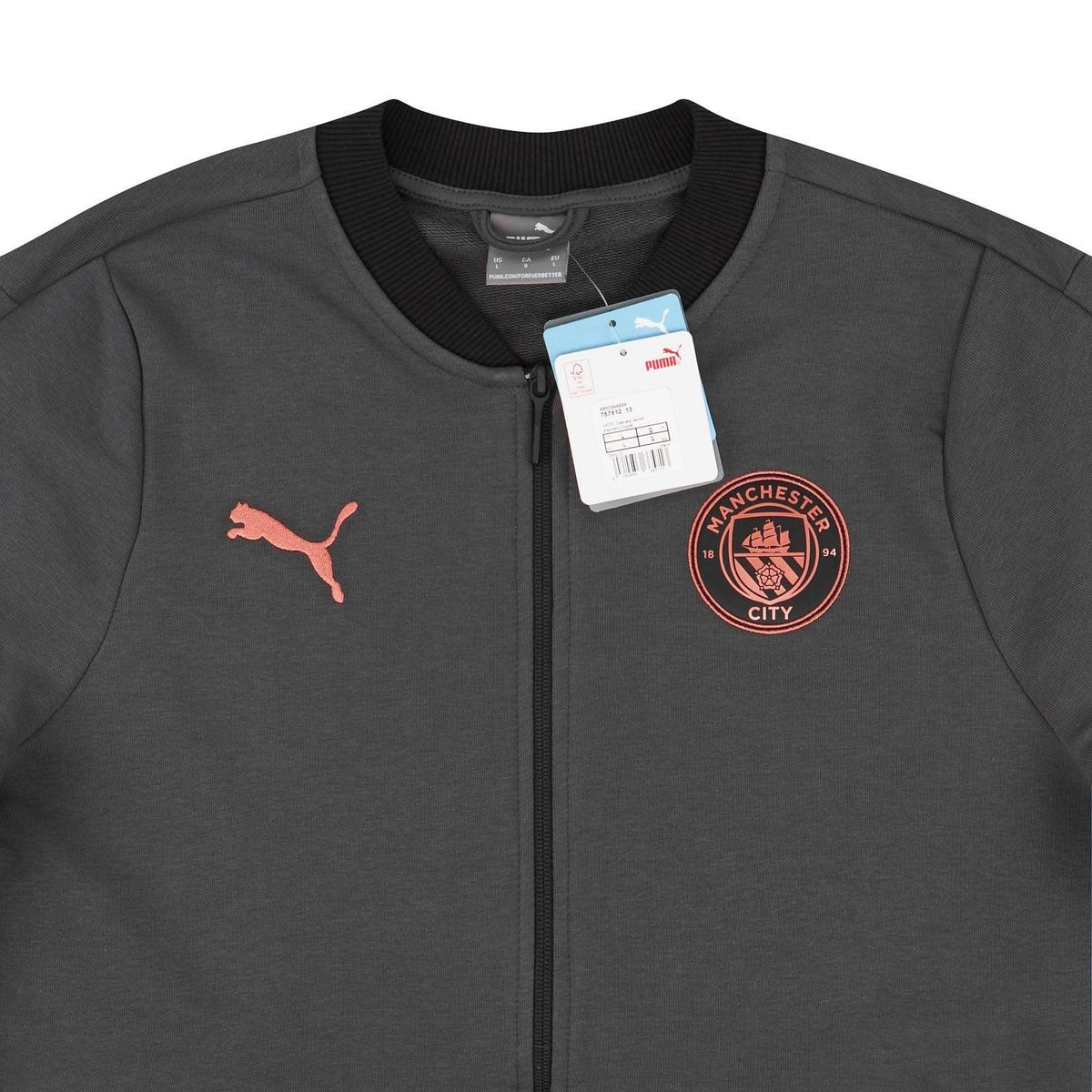 Puma Mens 2020-21 Manchester City Puma Casuals Track Jacket / Grey / RRP £64.99