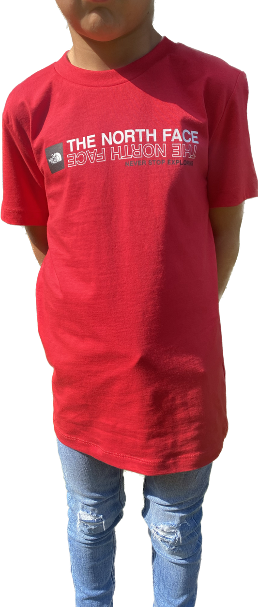 The North Face Kid's Upside Down Logo T-Shirt / Red / RRP £22
