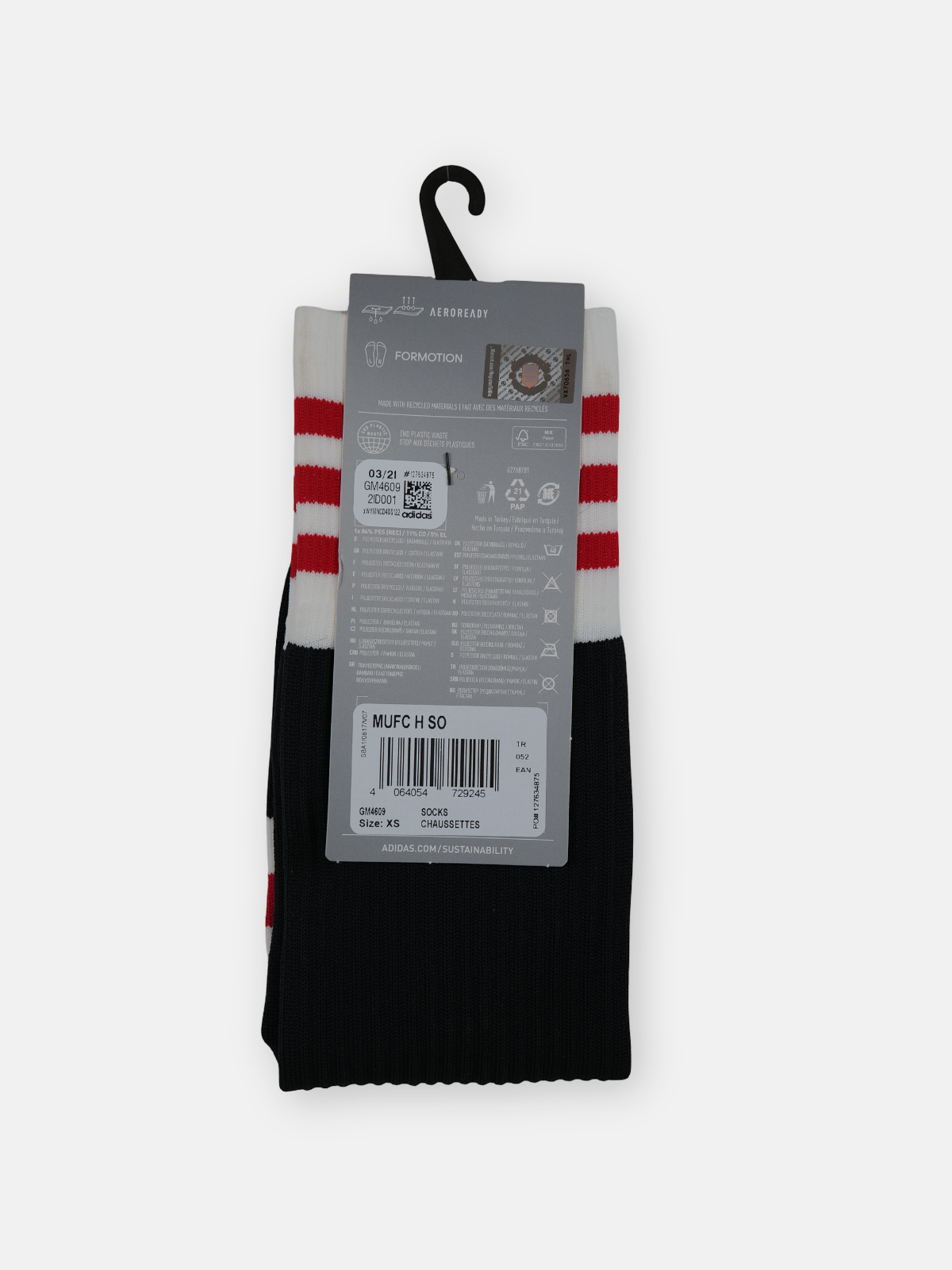 Adidas Mens 2021-22 Manchester United Home Football Socks / Black / RRP £14.99