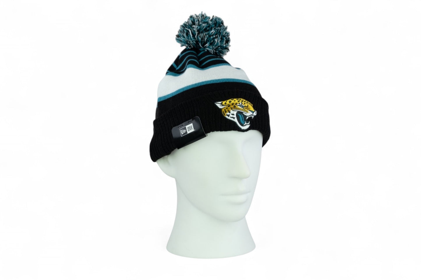 New Era Jacksonville Jaguars Team Knit Stripe Hat / Black Green / RRP £28