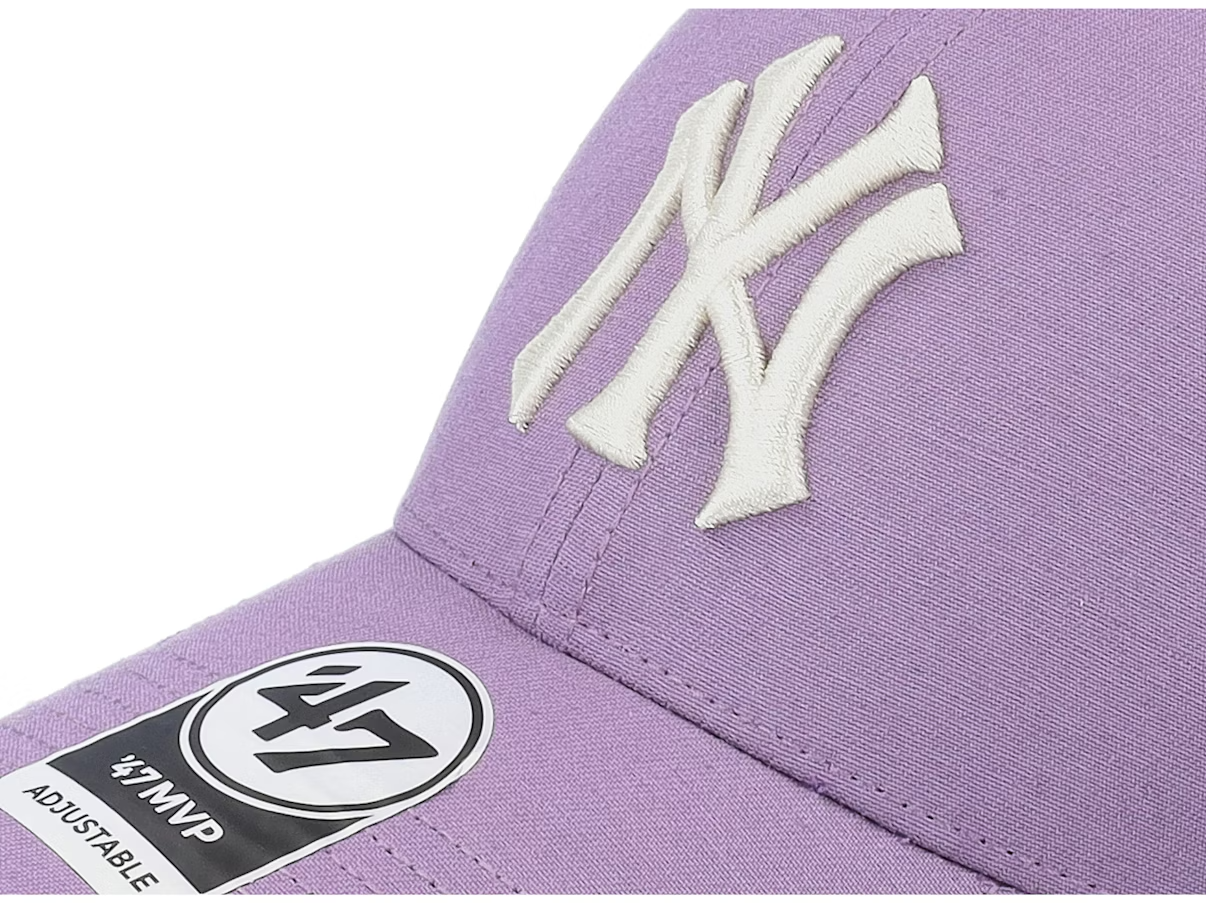47 Brand New York Yankees MVP Snapback Cap / Light Purple White / RRP £28