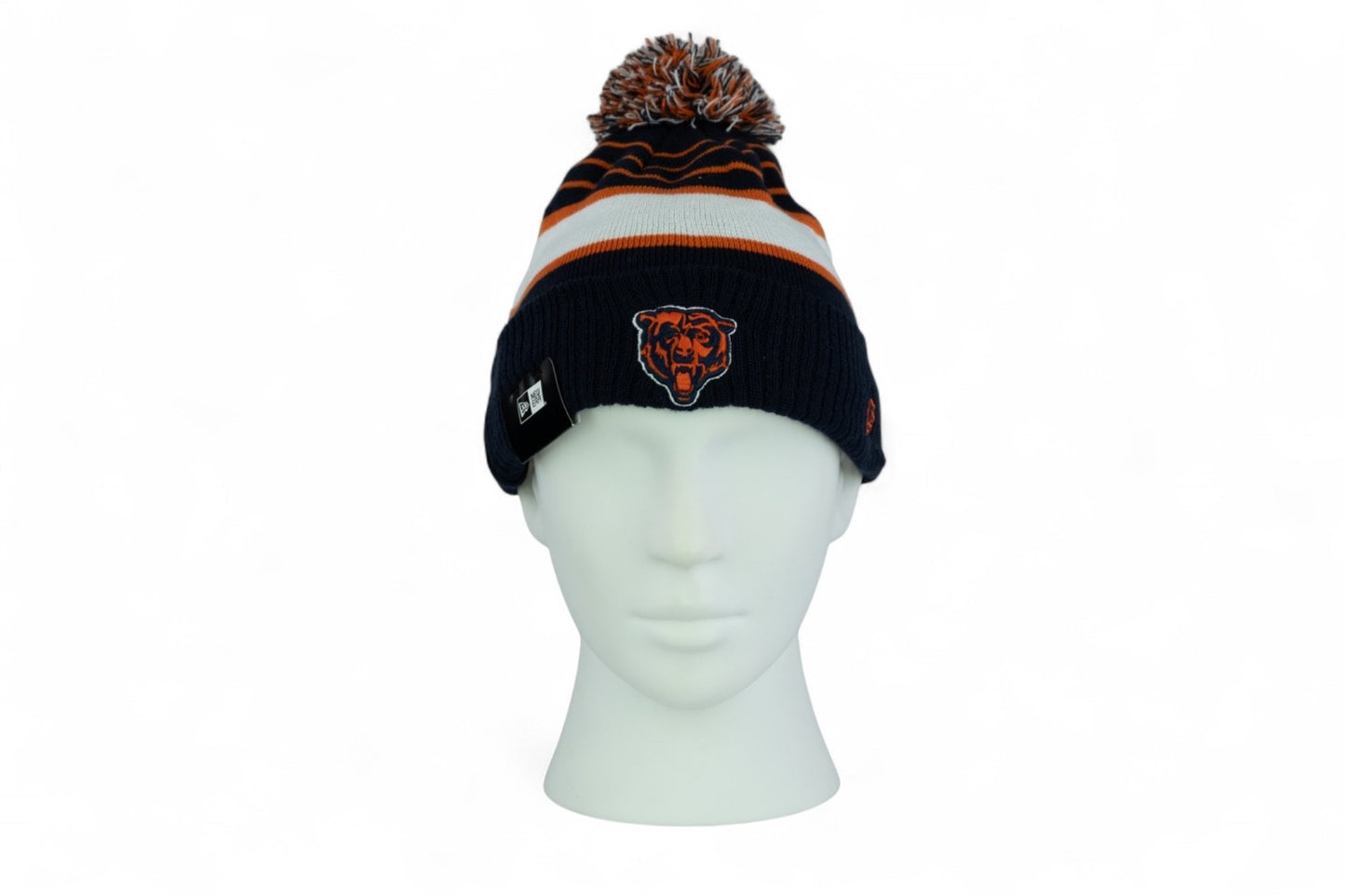 New Era Chicago Bears Team Stripe Knit Hat / Navy Orange / RRP £28