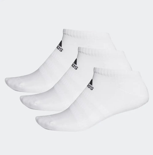 Adidas Unisex Cushioned Low 3 Pack Trainer Socks / White / RRP £12