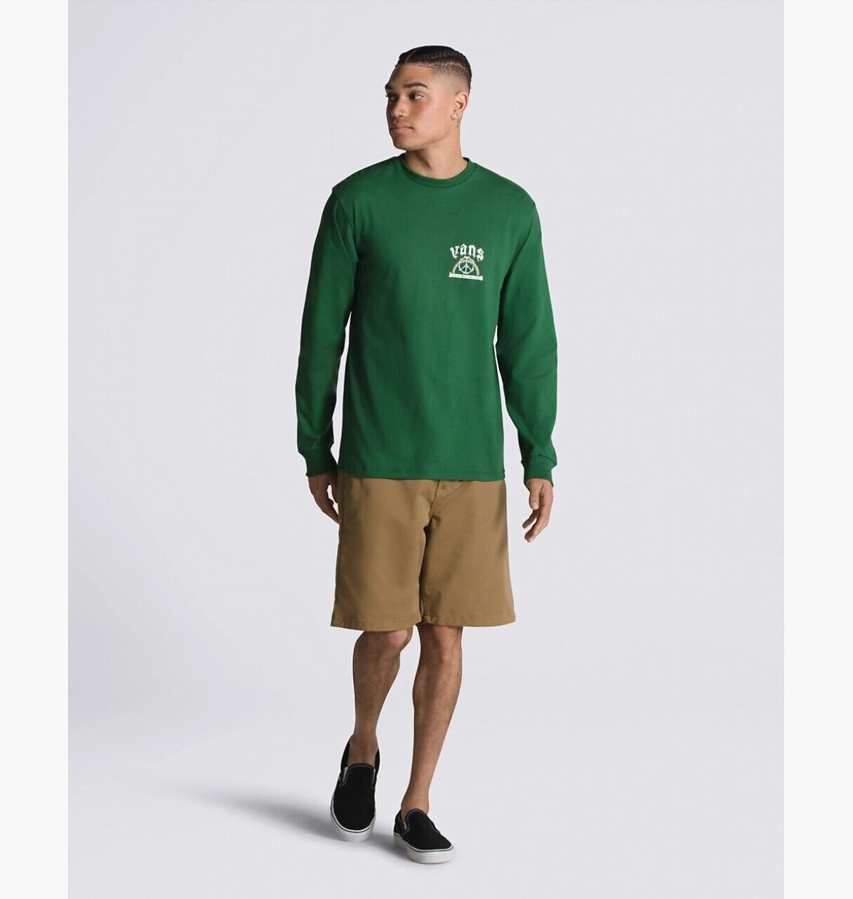 Vans Mens Opposites Unite Long Sleeve T-shirt / Green / RRP £37