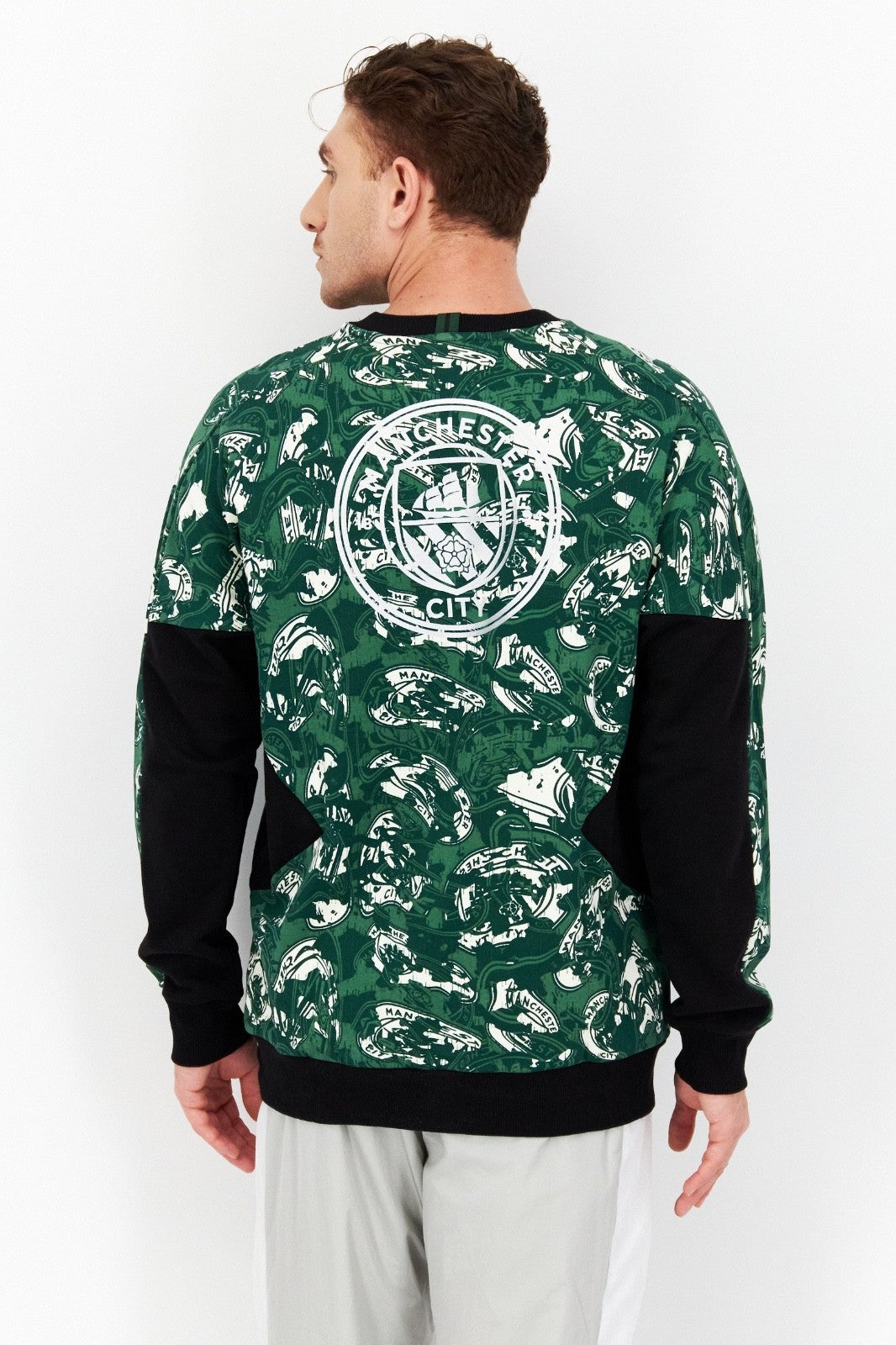 Puma Mens Manchester City Crew Sweat Top / Green / RRP £60