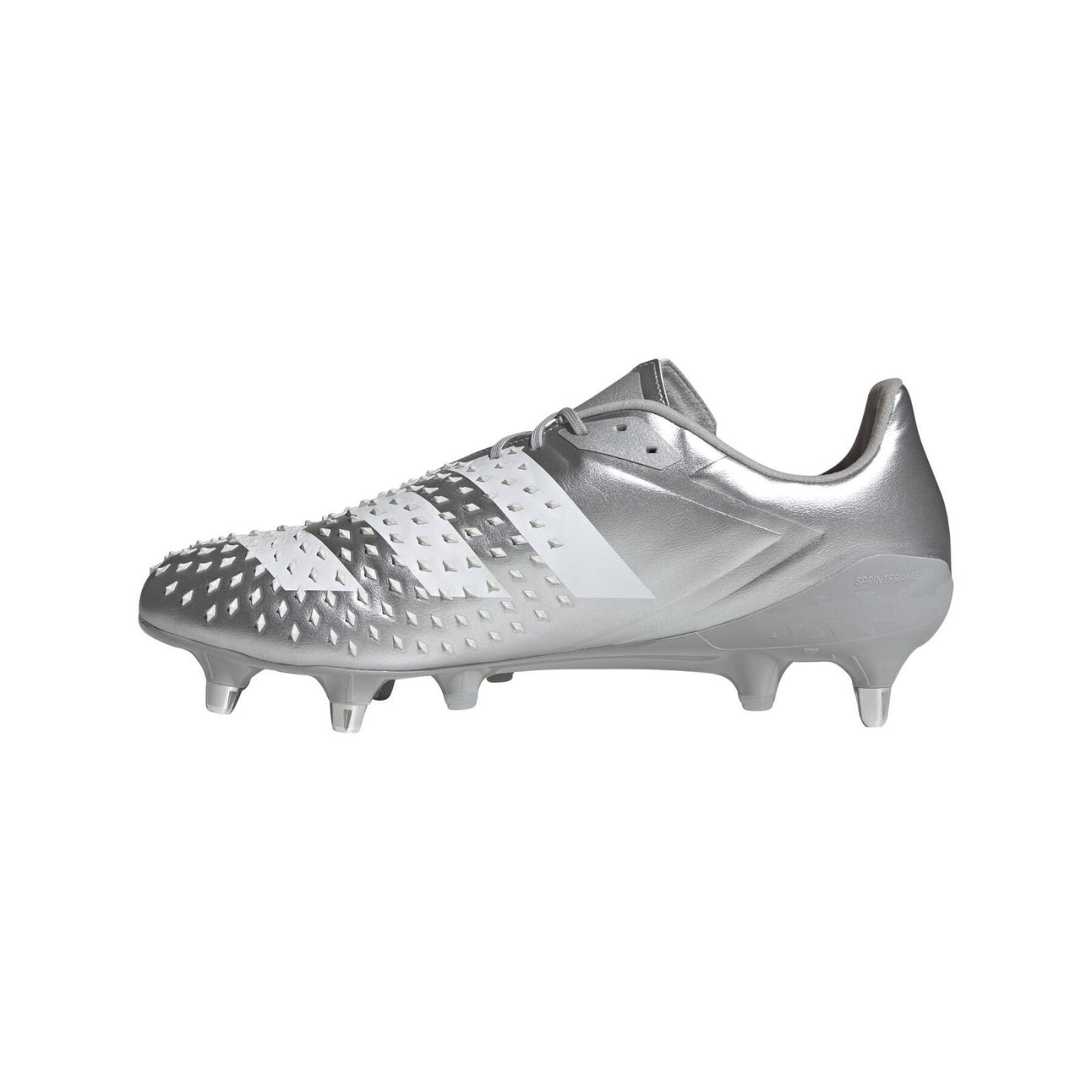 Adidas Unisex Predator Malice (SG) Rugby Boots / Silver White / RRP £180