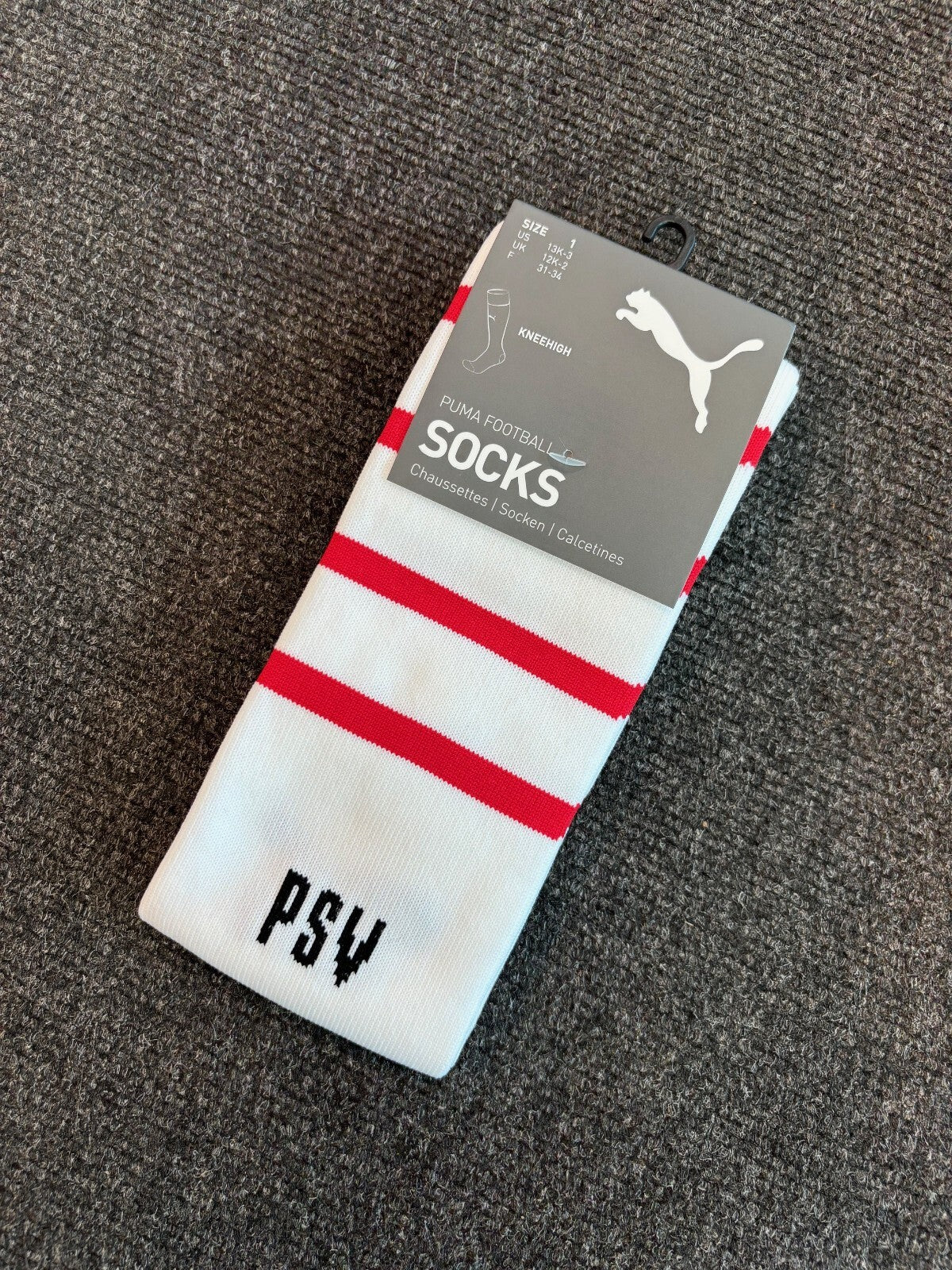 Puma PSV Kids Home Football Socks / White Red / RRP £13