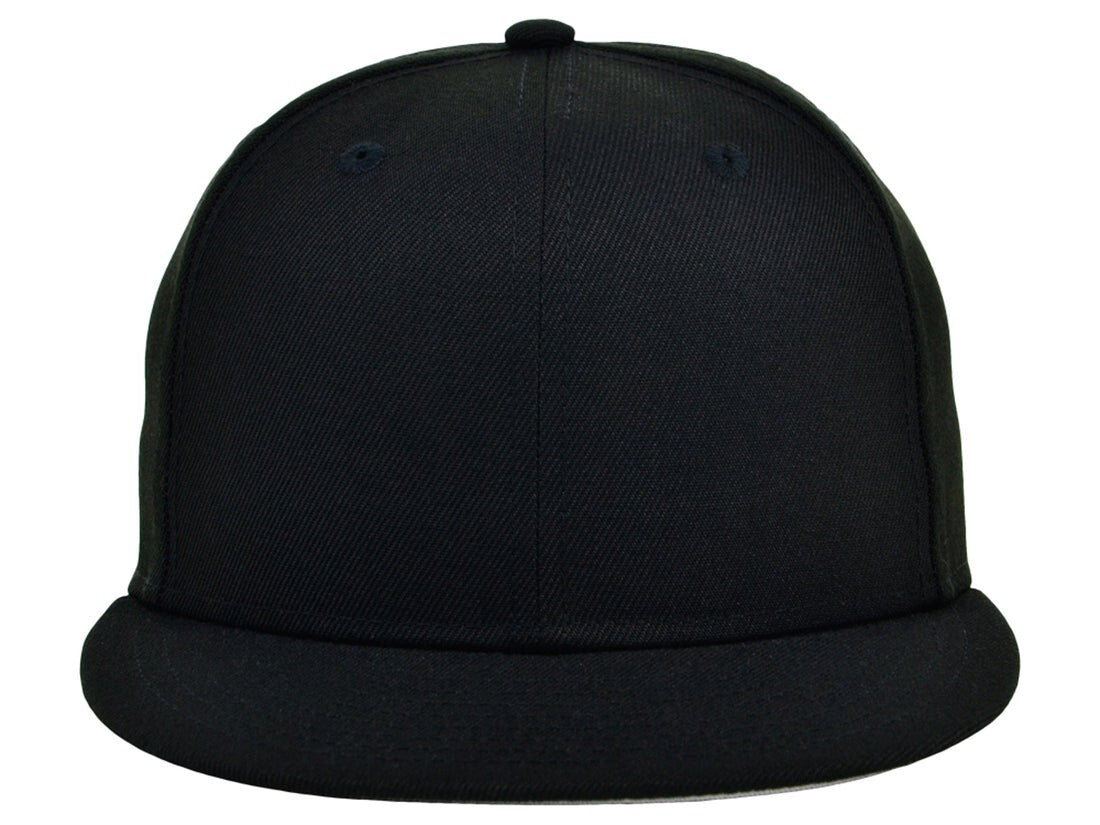 Unisex Plain Full Court Fitted Hat / Black Grey / £22