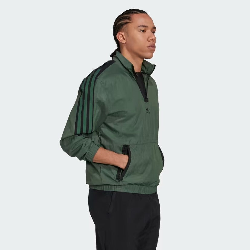 Adidas Mens Future Icon Woven 1/4 Zip Jacket / Green / RRP £50