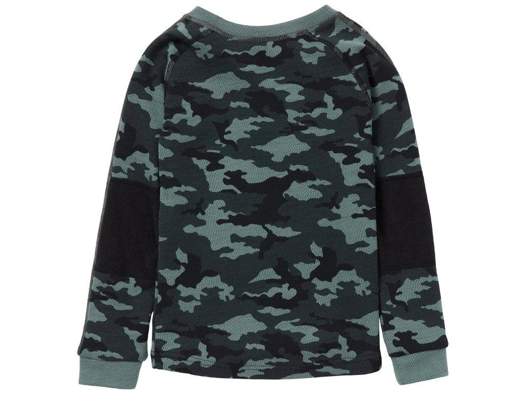 Helly Hansen Kids Merino Camo Thermal Set / Green Black / RRP £60