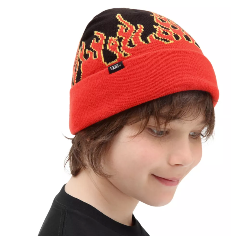 Vans Kids Digi Flames Beanie / Black Red / RRP £24