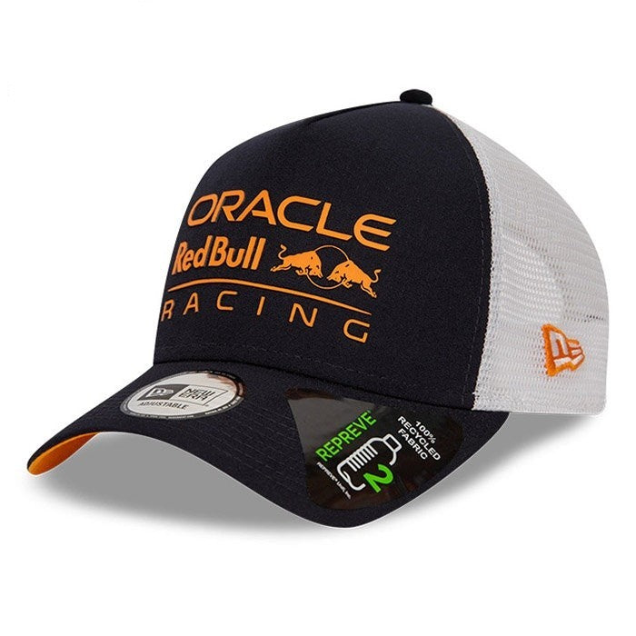 New Era Adult Red Bull Racing F1 Trucker Cap / Black Orange / RRP £36