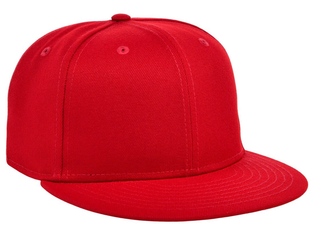 Unisex Plain Full Court Fitted Hat / Red / £22