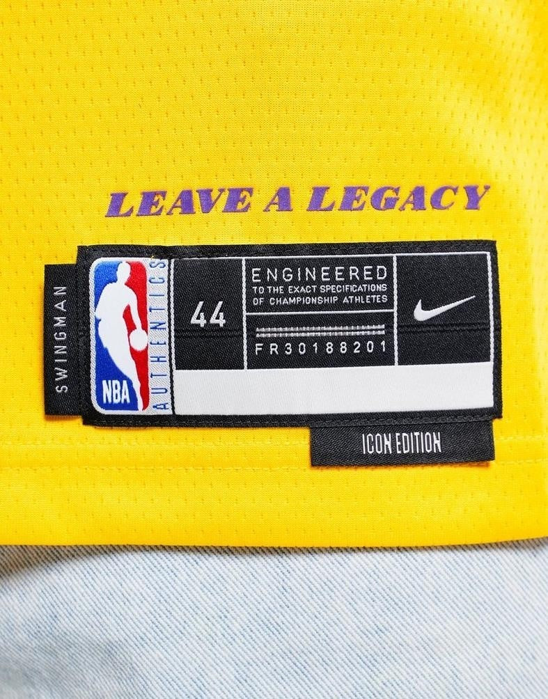 Nike LA Lakers Icon Basketball Jersey / Yellow / Lebron James / RRP £95