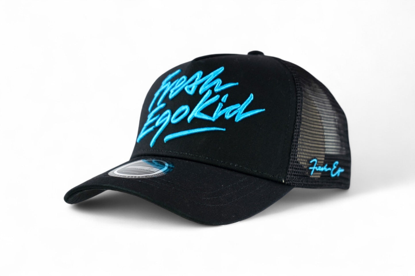 Fresh Ego Kid Script Trucker Cap / Black Blue / RRP £35