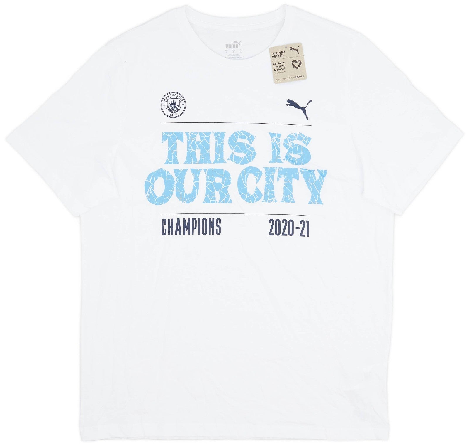 Puma Mens 2020-21 Manchester City Puma Winners Tee / White / RRP £24.99