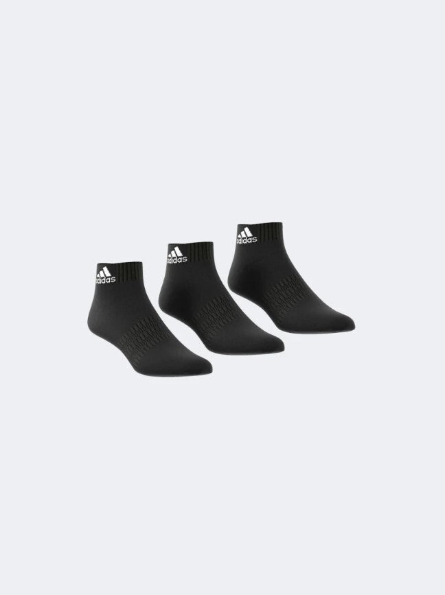 Adidas Unisex Cushioned Low 3 Pack Ankle Socks / Black / RRP £12