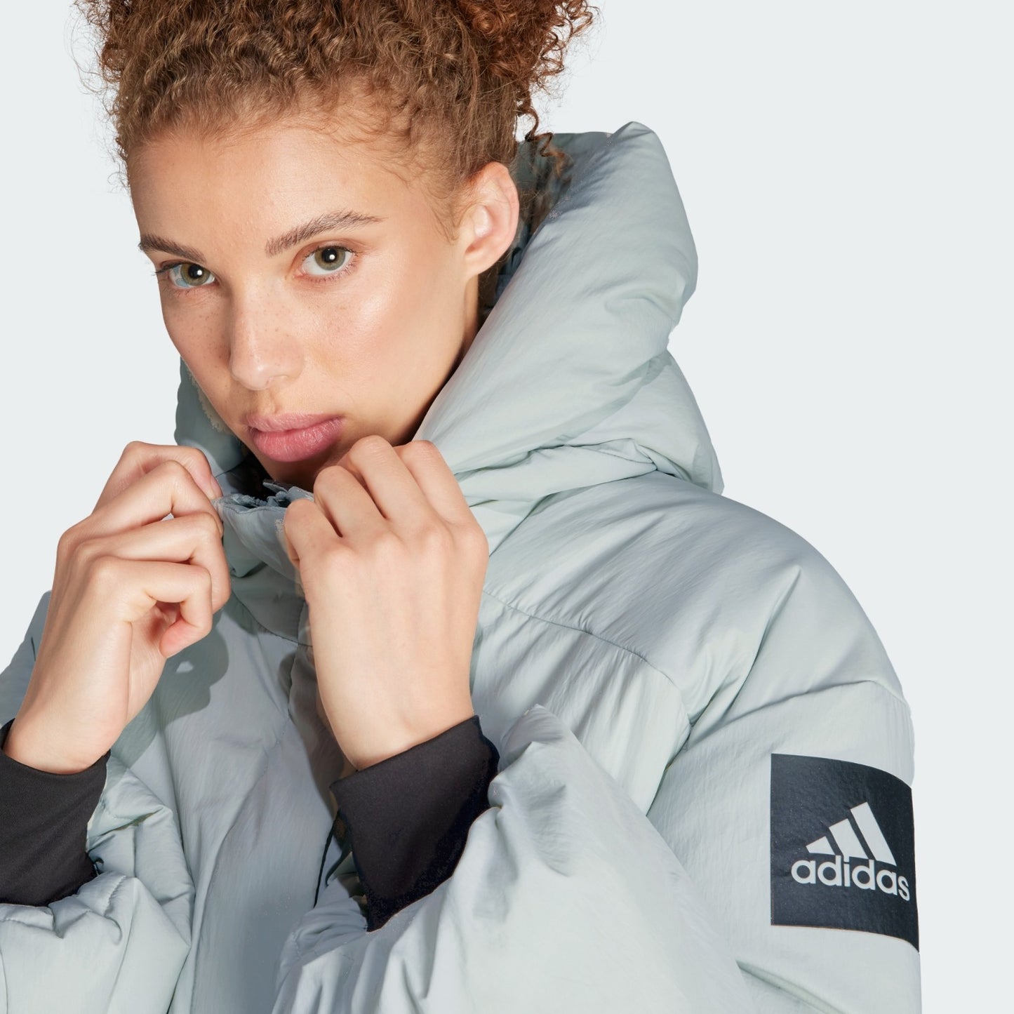 Adidas Womens Cold Ready MyShelter Puffer Jacket / Ice Blue / RRP £280