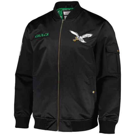Mitchell & Ness Philadelphia Eagles Satin Bomber / Black / RRP £155
