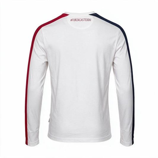 Macron Mens Cagliari 100th Long Sleeve Fan Tee / White / RRP £35