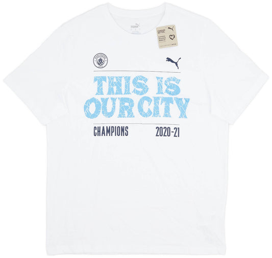 Puma Mens 2020-21 Manchester City Puma Winners Tee / White / RRP £24.99