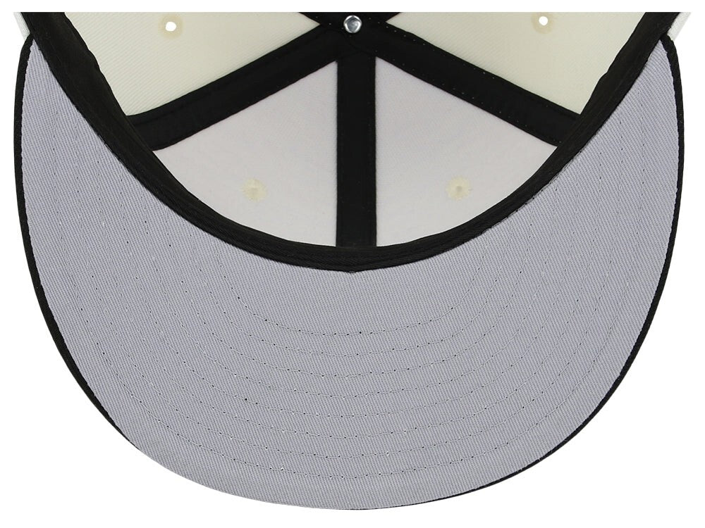 Unisex Plain Full Court Fitted Hat / Ivory Black / £22
