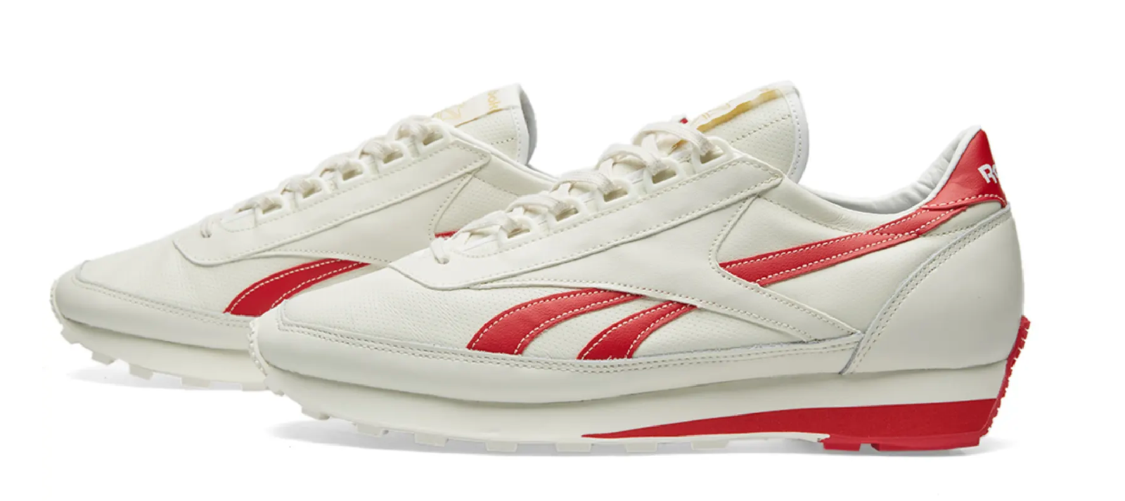Reebok Mens Aztec Leather Trainers / Chalk Scarlet Red / BNIB / RRP £79