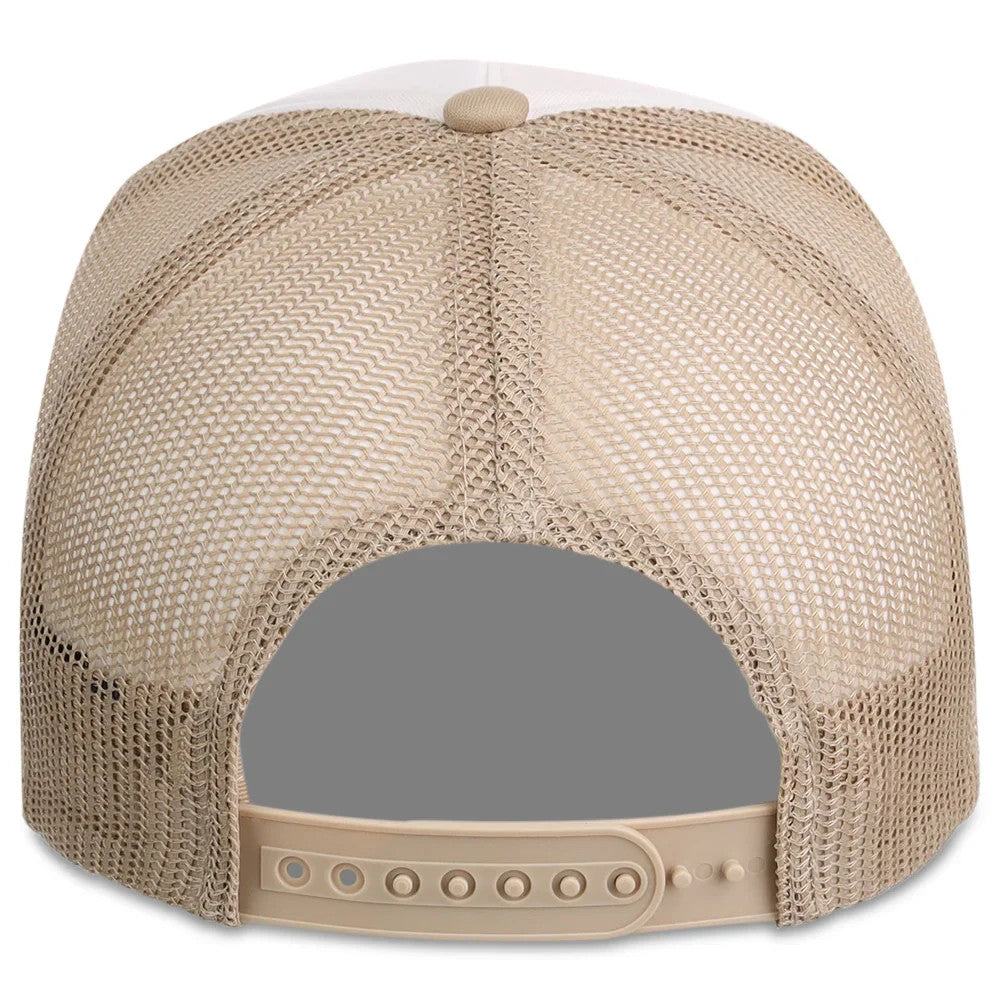 Crowns By Lids White Khaki Foam Trucker Cap / RRP £18