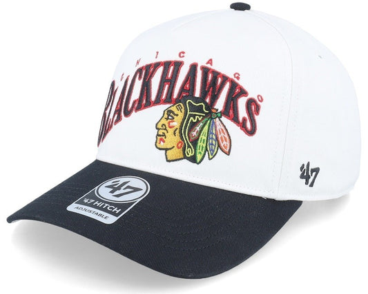 47 Brand Chicago Blackhawks Wave Hitch Cap / White Black / RRP £35