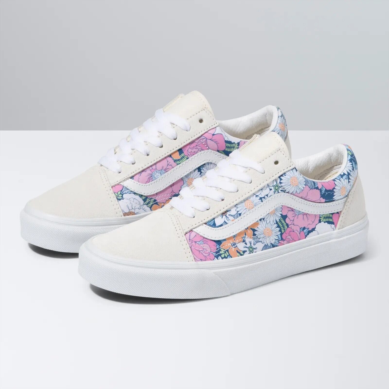 Vans Womens Old Skool Trainers / Suede White Floral / RRP £70