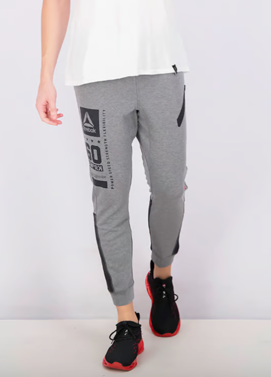 Reebok Mens Tracksuit Bottom Gym Jogger / Grey / RRP £52