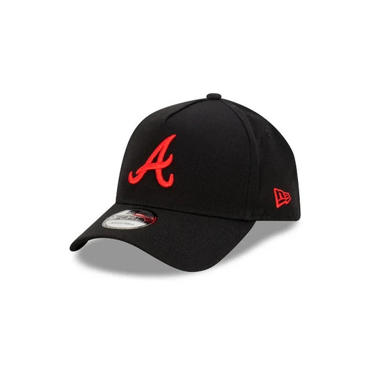 New Era Atlanta Braves MLB 9Forty A-Frame Snapback Cap / Black / RRP £27