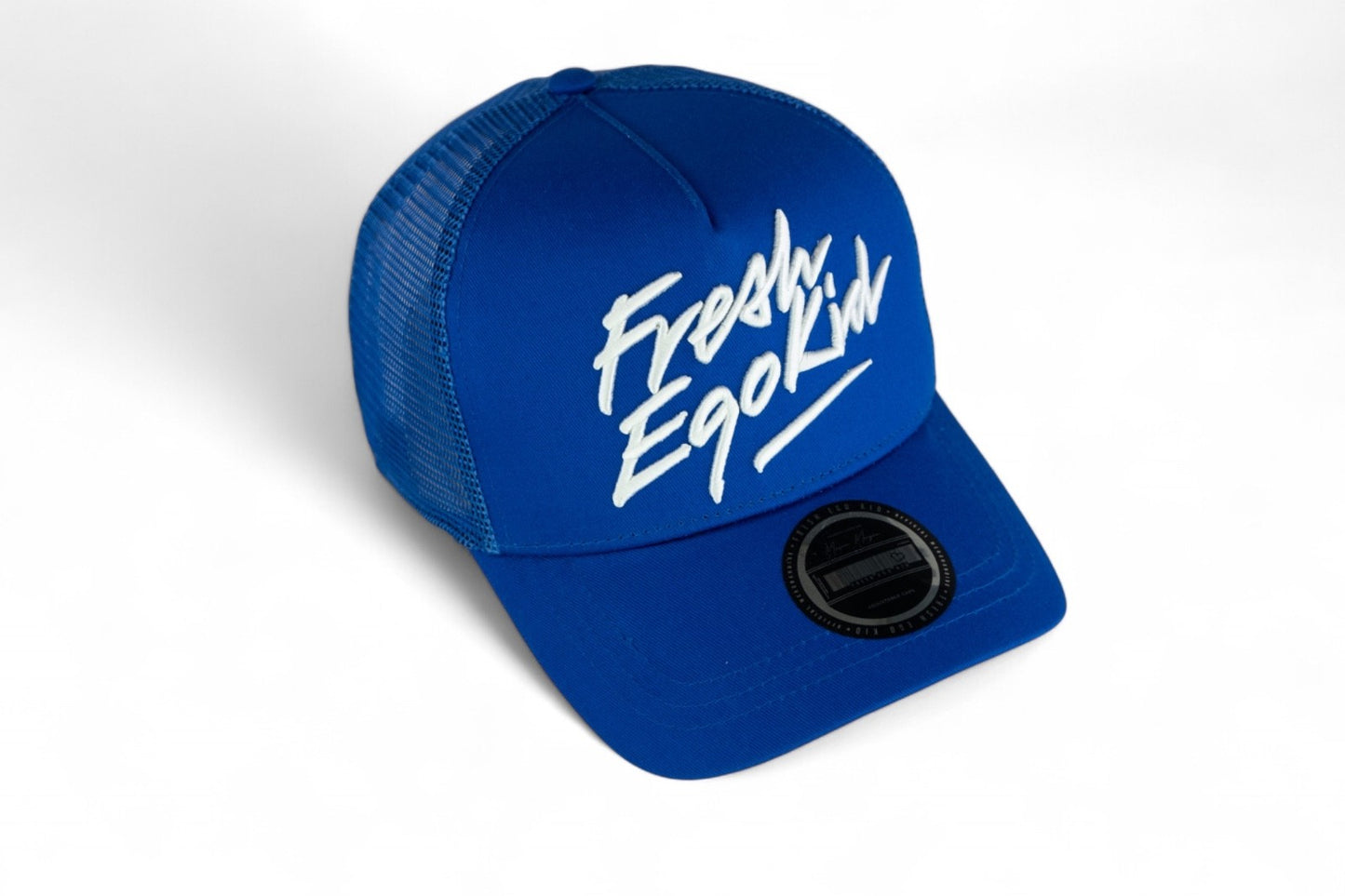 Fresh Ego Kid Script Trucker Cap / Blue White Pink / RRP £35