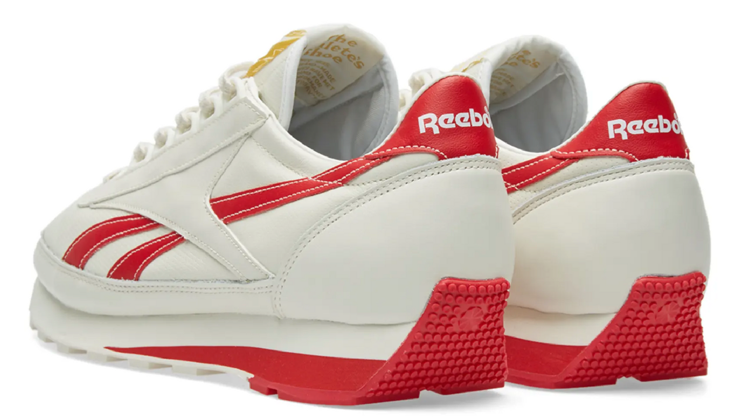 Reebok Mens Aztec Leather Trainers / Chalk Scarlet Red / BNIB / RRP £79