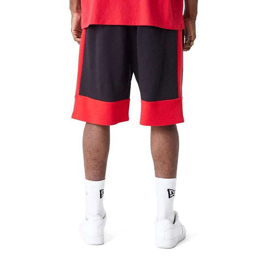 New Era Mens Chicago Bulls Colour Block Shorts / Black Red / RRP £45x