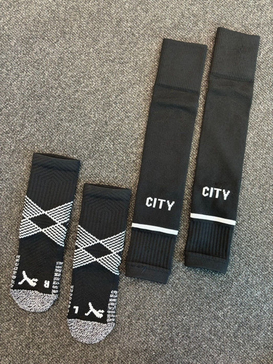 Puma Kids Manchester City 2-IN-1 Football Socks / Black / RRP £16