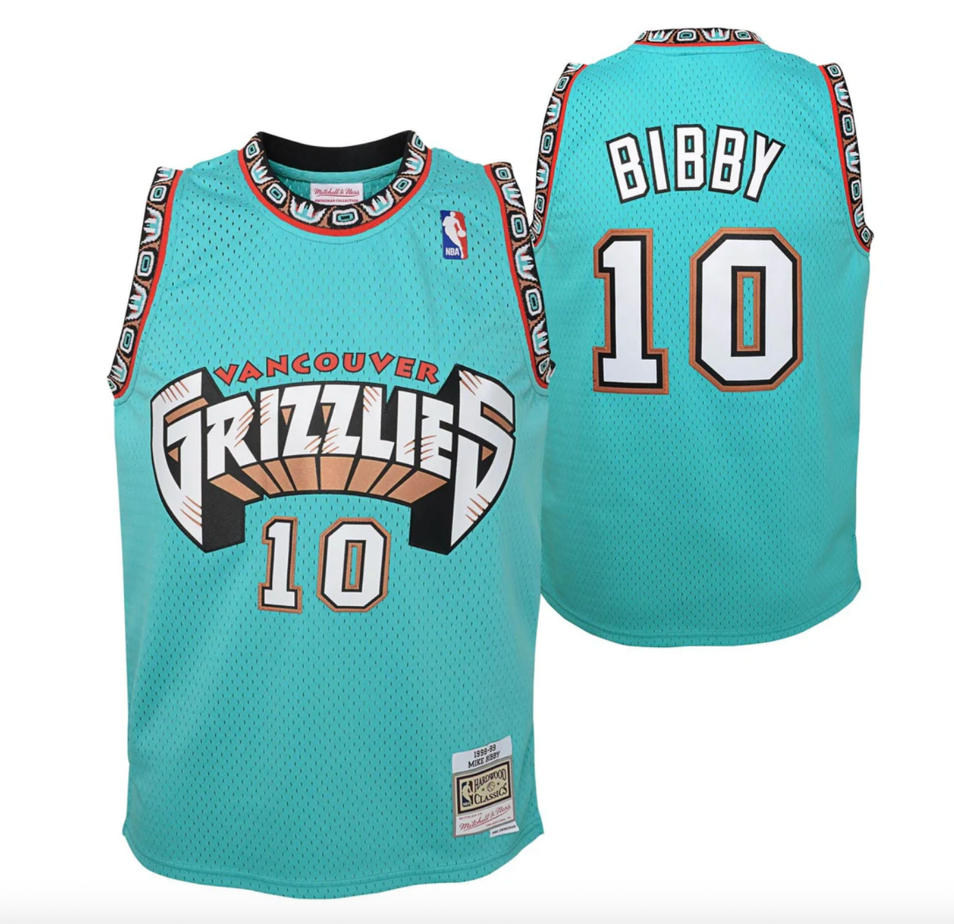 Mitchell & Ness Kids Vancouver Grizzlies Retro Basketball Vest / Bibby / RRP £75