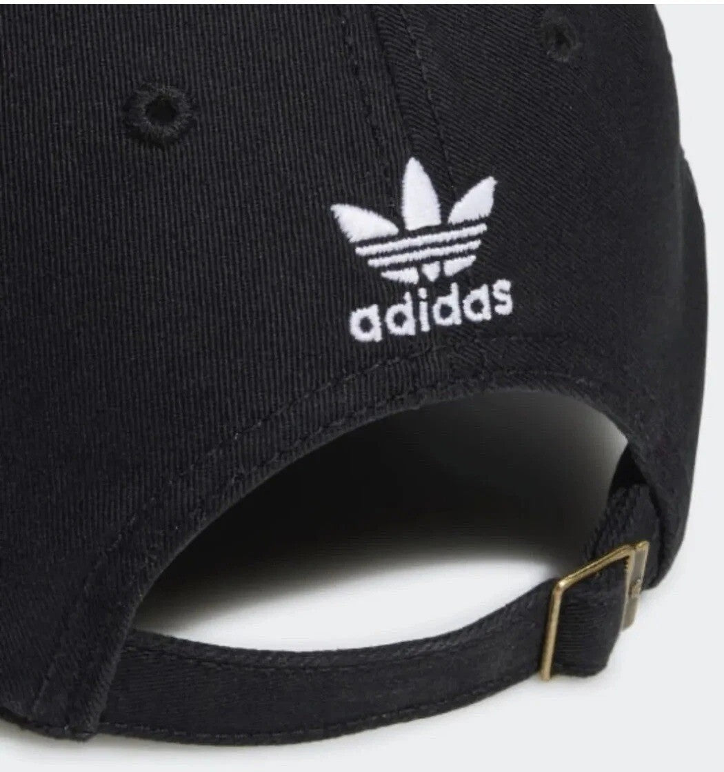 Adidas Adult Originals Relaxed Fit Strapback Cap / Black White / RRP £25