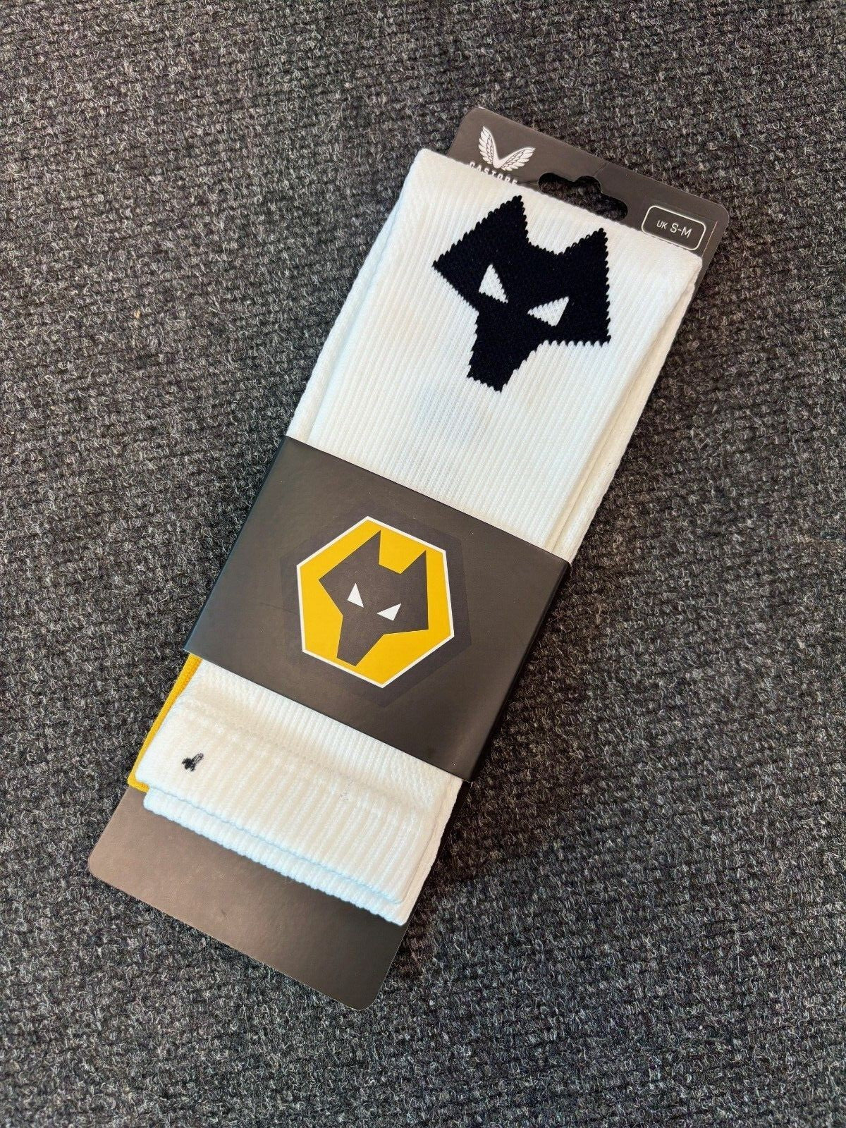 Castore Mens Wolves Player Issue Football Sleeve Socks / White / RRP £20
