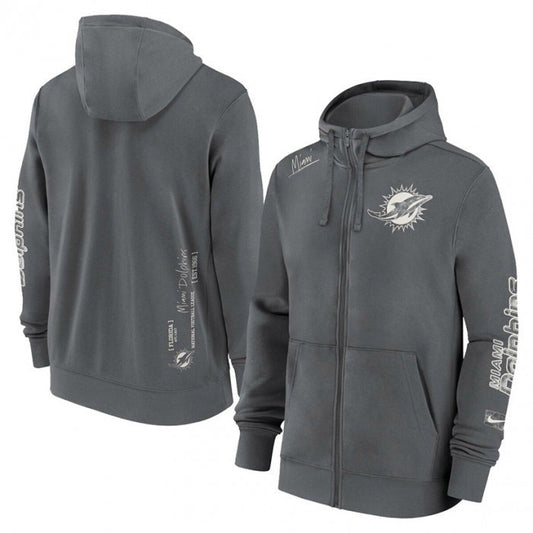 Nike Miami Dolphins Full Zip Fleece Hoodie / Grey / RRP £85